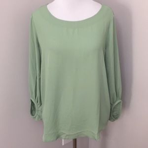 Ann Taylor Loft Mint Green Shear Blouse